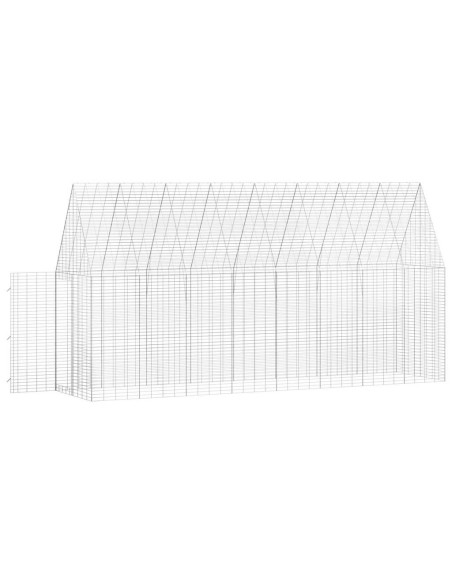 Gabbia per Conigli Argento 400 x 100 x 210 cm Acciaio zincato