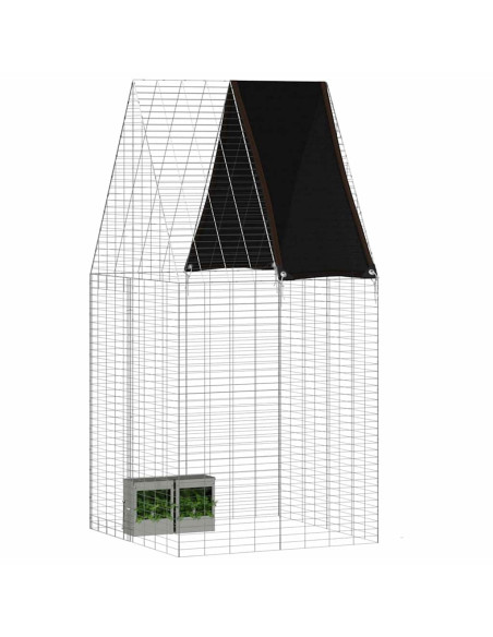 Gabbia per Conigli Argento 100 x 100 x 210 cm Acciaio zincato
