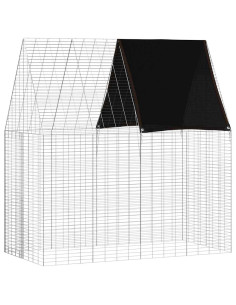 Gabbia per Conigli Argento 200 x 100 x 210 cm Acciaio zincato 2