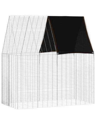 Gabbia per Conigli Argento 200 x 100 x 210 cm Acciaio zincato