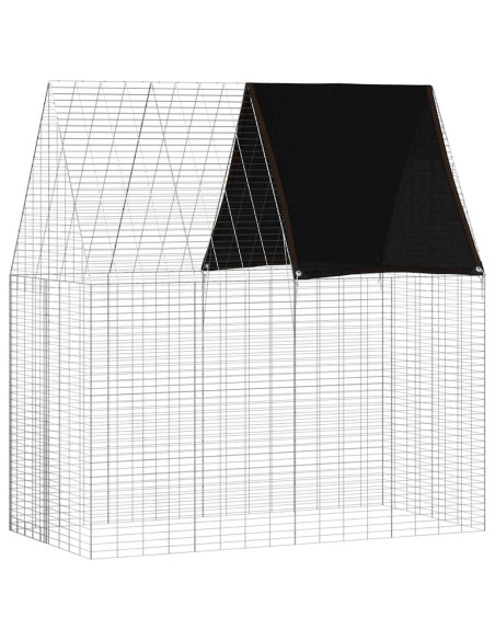 Gabbia per Conigli Argento 200 x 100 x 210 cm Acciaio zincato
