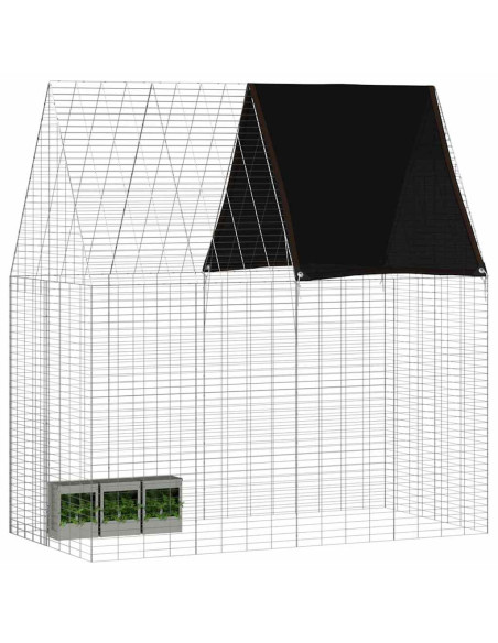 Gabbia per Conigli Argento 200 x 100 x 210 cm Acciaio zincato