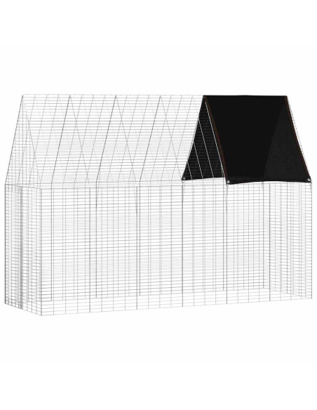 Gabbia per Conigli Argento 300 x 100 x 210 cm Acciaio zincato