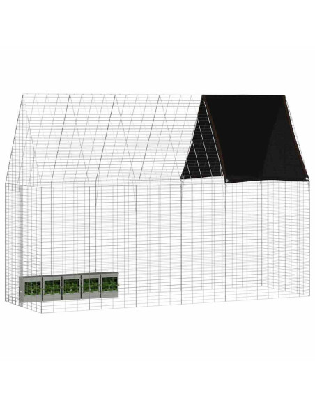 Gabbia per Conigli Argento 300 x 100 x 210 cm Acciaio zincato