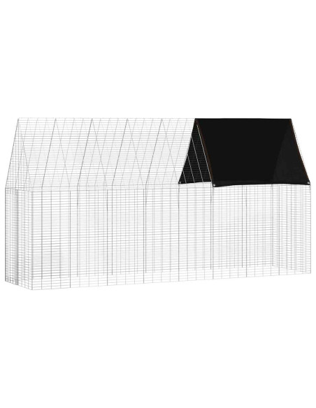 Gabbia per Conigli Argento 400 x 100 x 210 cm Acciaio zincato