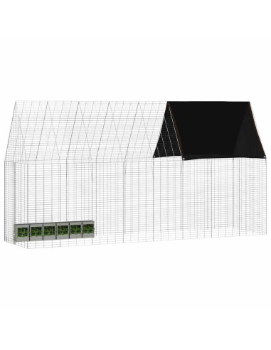 Gabbia per Conigli Argento 400 x 100 x 210 cm Acciaio zincato