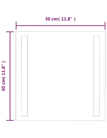 Specchio da Bagno con Luci LED 30x30 cm