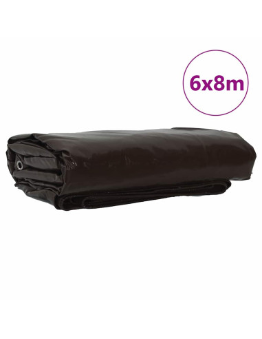Telo 650g / m² Marrone 6 x 8 m Tela con rivestimento in PVC