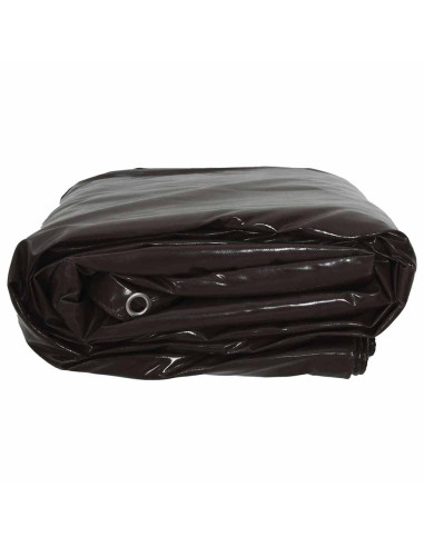 Telo 650g / m² Marrone 6 x 8 m Tela con rivestimento in PVC