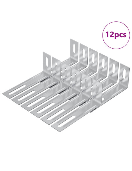 Supporto Anti Ribaltamento 12 pcs Argento 74,5 x 15 x 32 mm
