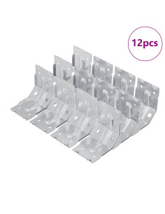 Supporto 12 pcs Zincato 106 x 55 x 1,5mm Acciaio 2