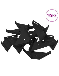 Staffa Angolare 12 pcs Nero 138,5 x 50,5 x 16 mm Ferro 2