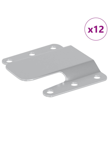 Staffa di Montaggio Flush 12 pcs Argento 75 x 66 x 1,4 mm