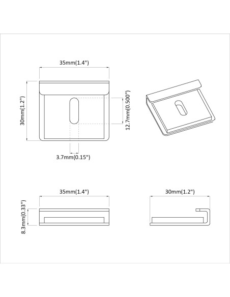 Supporto per Specchio 12 pcs Nichel 35 x 30 x 8,3 mm Acciaio