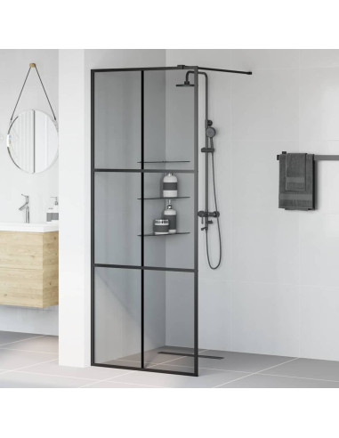 Parete Doccia Walk-in Nero 80 x 195 cm vetro temperato