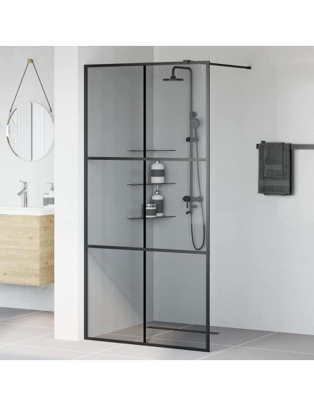 Parete Doccia Walk-in Nero 100 x 195 cm vetro temperato
