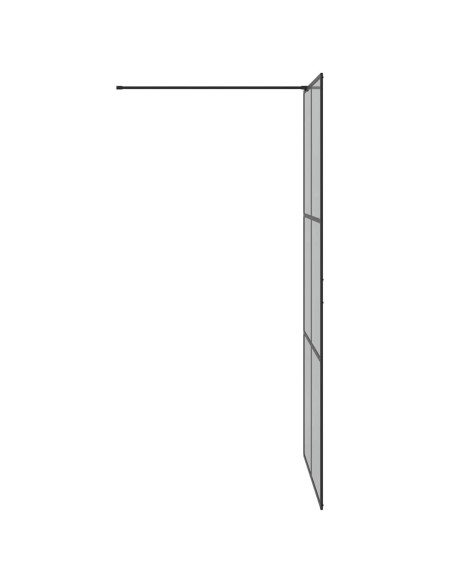 Parete Doccia Walk-in Nero 100 x 195 cm vetro temperato