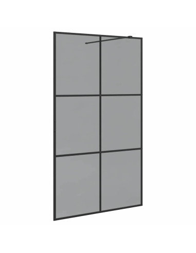 Parete Doccia Walk-in Nero 115 x 195 cm vetro temperato