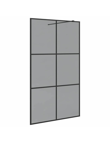 Parete Doccia Walk-in Nero 115 x 195 cm vetro temperato