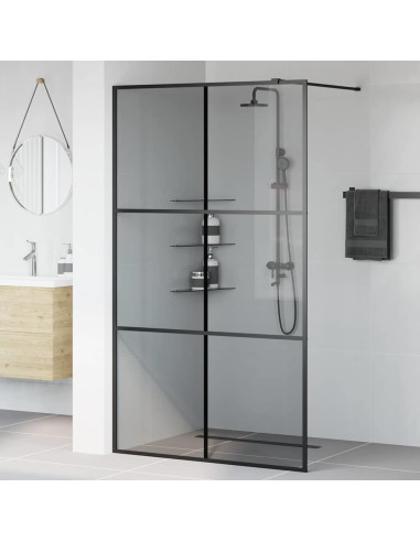 Parete Doccia Walk-in Nero 115 x 195 cm vetro temperato