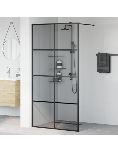Parete Doccia Walk-in Nero 100 x 195 cm vetro temperato