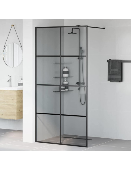 Parete Doccia Walk-in Nero 100 x 195 cm vetro temperato