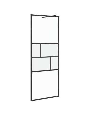 Parete Doccia Walk-in Nero 80 x 195 x 0.5 cm Vetro e Alluminio