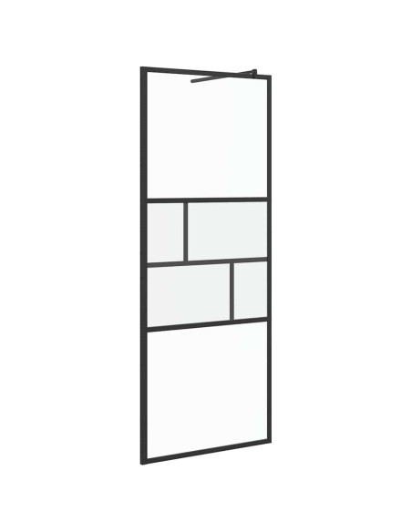 Parete Doccia Walk-in Nero 80 x 195 x 0.5 cm Vetro e Alluminio