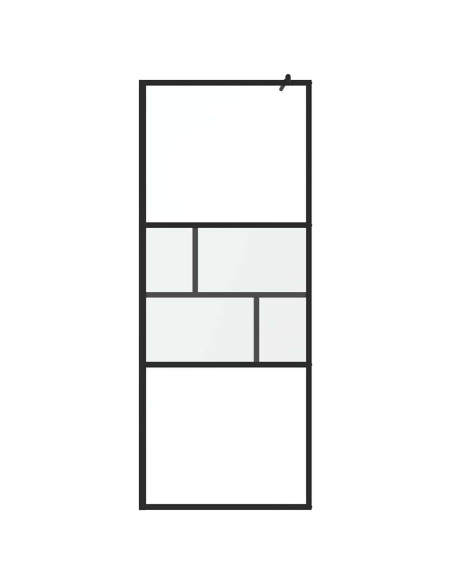 Parete Doccia Walk-in Nero 80 x 195 x 0.5 cm Vetro e Alluminio