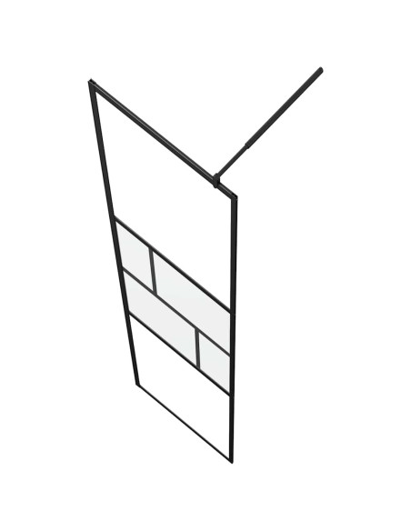 Parete Doccia Walk-in Nero 80 x 195 x 0.5 cm Vetro e Alluminio