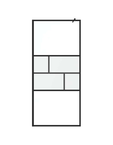 Parete Doccia Walk-in Nero 80 x 195 x 0.5 cm Vetro e Alluminio