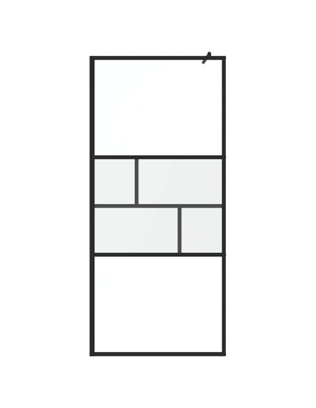 Parete Doccia Walk-in Nero 80 x 195 x 0.5 cm Vetro e Alluminio