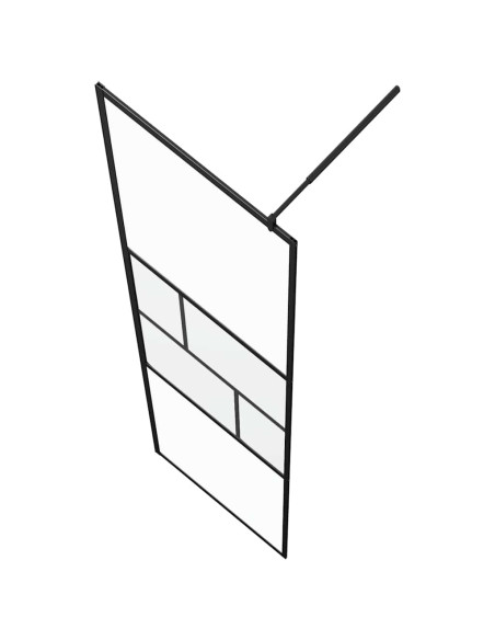 Parete Doccia Walk-in Nero 80 x 195 x 0.5 cm Vetro e Alluminio