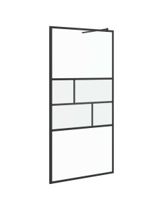 Parete Doccia Walk-in Nero 80 x 195 x 0.5 cm Vetro e Alluminio 2