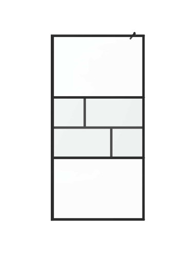 Parete Doccia Walk-in Nero 80 x 195 x 0.5 cm Vetro e Alluminio