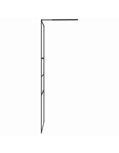 Parete Doccia Walk-in Nero 80 x 195 x 0.5 cm Vetro e Alluminio