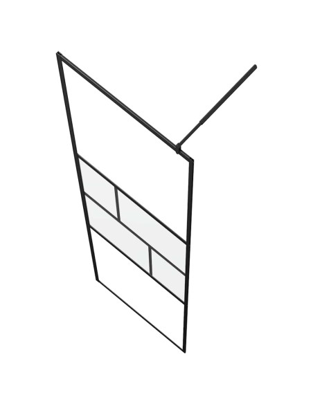 Parete Doccia Walk-in Nero 80 x 195 x 0.5 cm Vetro e Alluminio
