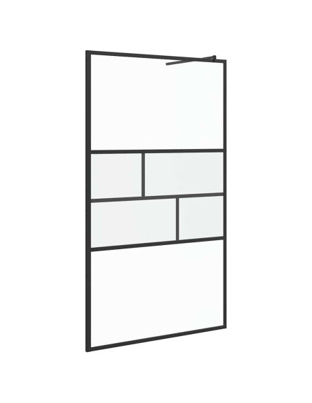 Parete Doccia Walk-in Nero 80 x 195 x 0.5 cm Vetro e Alluminio