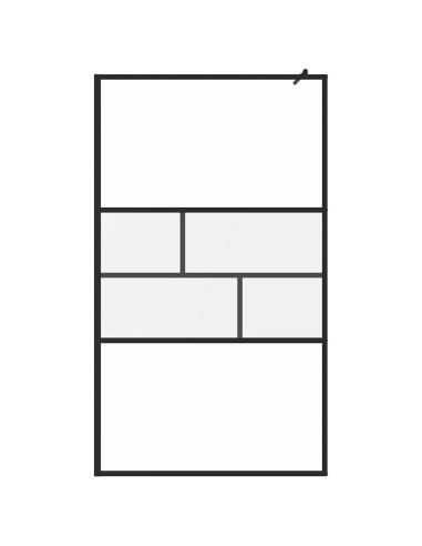 Parete Doccia Walk-in Nero 80 x 195 x 0.5 cm Vetro e Alluminio
