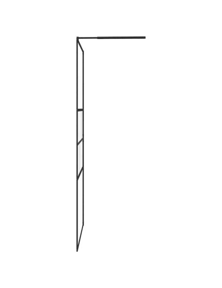 Parete Doccia Walk-in Nero 80 x 195 x 0.5 cm Vetro e Alluminio
