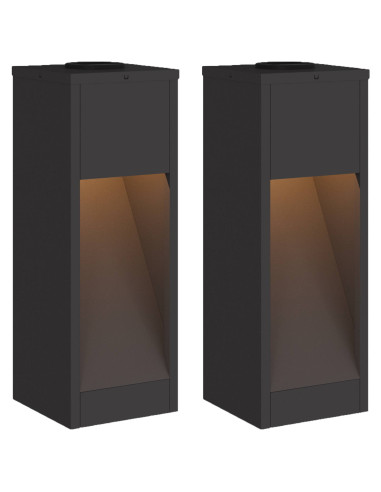 Lucina LED Solare da Percorso 2 pcs Nero