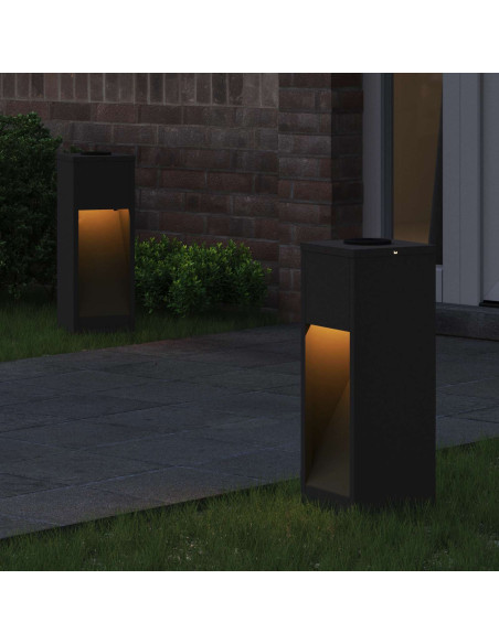 Lucina LED Solare da Percorso 2 pcs Nero