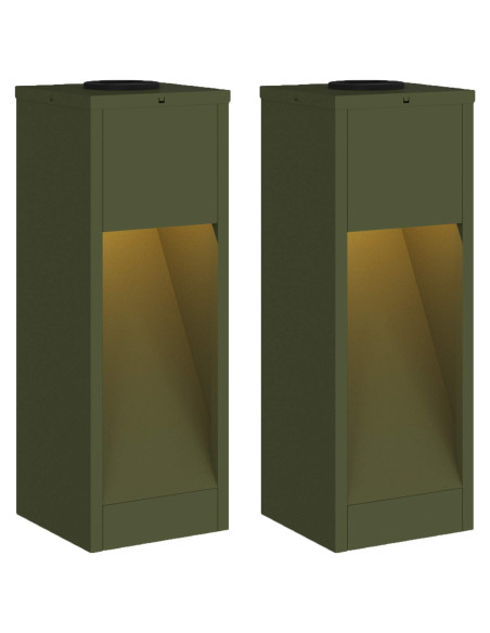 Lucina LED Solare da Percorso 2 pcs Verde oliva