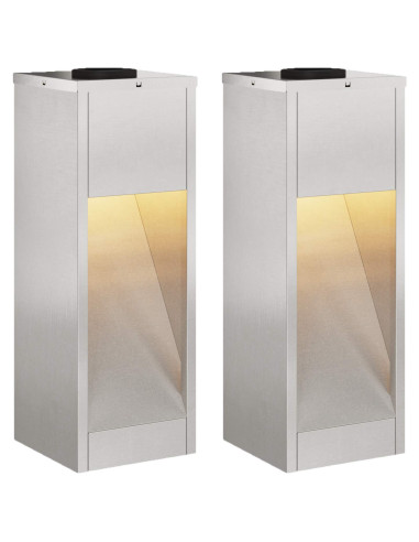 Lucina LED Solare da Percorso 2 pcs Argento