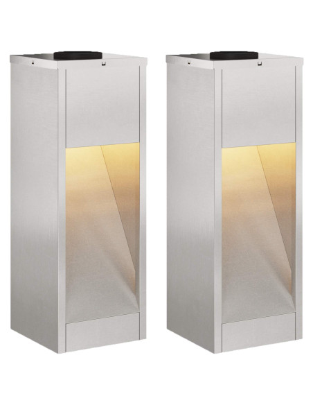 Lucina LED Solare da Percorso 2 pcs Argento