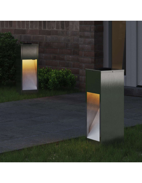 Lucina LED Solare da Percorso 2 pcs Argento