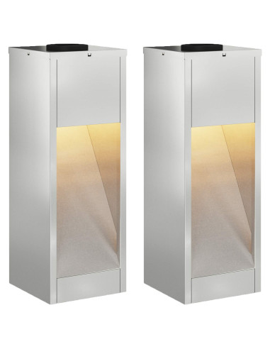Lucina LED Solare da Percorso 2 pcs Argento Zincato