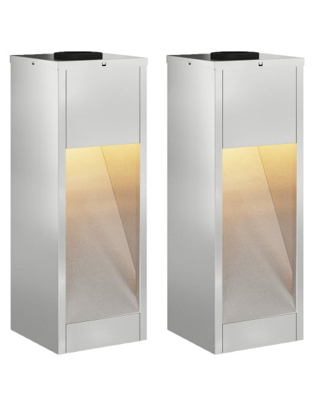 Lucina LED Solare da Percorso 2 pcs Argento Zincato