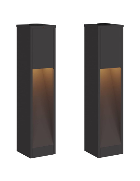 Lucina LED Solare da Percorso 2 pcs Nero