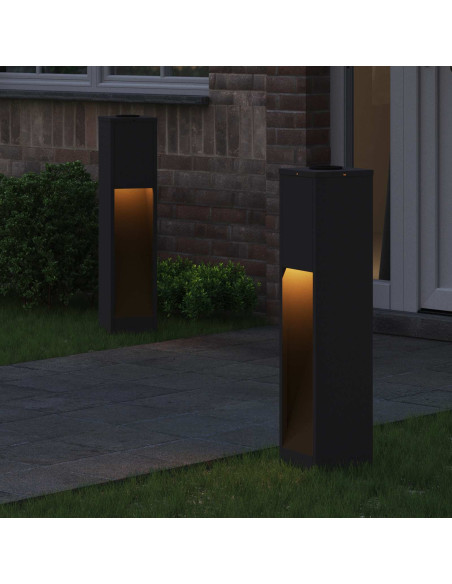 Lucina LED Solare da Percorso 2 pcs Nero